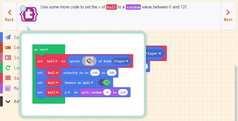 Microsoft MakeCode Arcade チュートリアル「Paddle」(その1) | 渡り鳥の広場