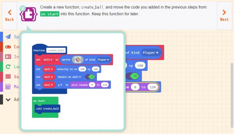 Microsoft MakeCode Arcade チュートリアル「Paddle」(その1) | 渡り鳥の広場